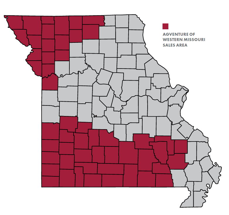 AgVenture of Western Missouri works with farmers in the highlighted counties in Missouri.